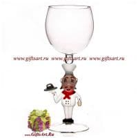 Бокал фигурный Повар. Высота 20 см. Ручная работа США