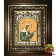 Икона освященная &quot;Матрона Московская блаженная&quot;, 14x18 см, в деревянном киоте 20x24 см, 20x24 см