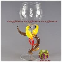 Бокал фигурный Неразлучники. Высота 20 см. Ручная работа США