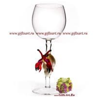 Бокал фигурный для вина Морской рачёк. Высота 20 см. Ручная работа США