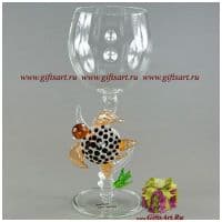 Бокал фигурный Морская черепаха. Высота 20 см. Ручная работа США