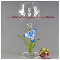 Бокал фигурный Нежный Ирис. Высота 20 см. Ручная работа США
