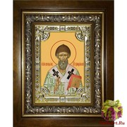 Икона освященная &quot;Спиридон Тримифунтский святитель&quot;, 18x24 см, со стразами, в деревянном киоте 24x30 см, 24x30 см