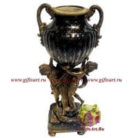 Ваза Грации. Фарфор и бронза. Ручная работа. Декор Флёр-де-ли Fleur de Lys. Высота 48 см