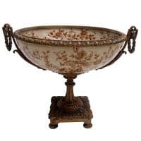 Фруктовница. Фарфор и бронза. Декор Хэмпшир. Ручная работа. Высота 26 см