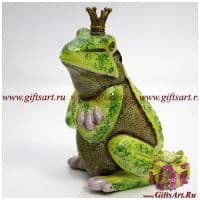 Фарфоровая Лягушка Король &quot;Государство - это я!&quot;. Фарфор и бронза. Высота 14 см