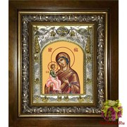 Икона освященная &quot;Иерусалимская икона Божией Матери&quot;, 14x18 см, в деревянном киоте 20x24 см, 20x24 см