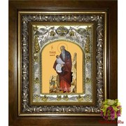 Икона освященная &quot;Стилиан преподобный&quot;, 14x18 см, в деревянном киоте 20x24 см, 20x24 см