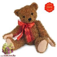 Медведь Херманн подарочный с бантом. Hermann Teddy Original. Высота 35 см Германия