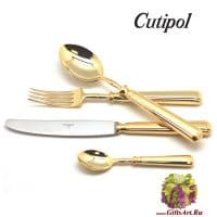 Набор столовых приборов Cutipol Piccadilly Gold 9141 на 6 персон, 24 предмета, позолоченная сталь 18/10, Португалия