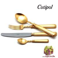 Набор столовых приборов Cutipol Piccadilly Gold 9142 на 6 персон, 24 предмета, позолоченная матовая сталь 18/10, Португалия