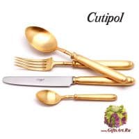 Набор столовых приборов Cutipol Mithos Gold 9152 на 6 персон, 24 предмета, позолоченная матовая сталь 18/10, Португалия