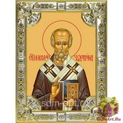 Икона освященная &quot;Николай чудотворец, архиепископ Мир Ликийских,святитель&quot;, 18x24 см со стразами, 18x24 см