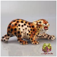 Маленький гепард. Цветная скульптура керамика Ahura. Длина 21 см Италия