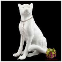 Скульптура керамика Ahura &quot;Снежный барс со стразами левый&quot; Высота 61 см Италия