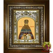 Икона освященная &quot;Сергий (Серебрянский) преподобноисповедник (Сергей)&quot;, 14x18 см, в деревянном киоте 20x24 см, 20x24 см