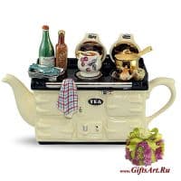 Заварочный чайник фарфоровый подарочный Рыбный день. Большой. Два цвета.  Англия