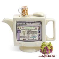 Заварочный чайник фарфоровый подарочный Компьютер. Средний. Англия