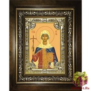 Икона освященная &quot;Нина просветительница Грузии, равноапостольная&quot;, 18x24 см, со стразами, в деревянном киоте 24x30 см, 24x30 см