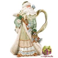 Кувшин Дед мороз с фонарем и подарками. Новогодняя коллекция. Высота 29 см