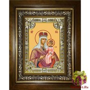 Икона освященная &quot;Любечская икона Божией Матери&quot;, 18x24 см, со стразами, в деревянном киоте 24x30 см, 24x30 см