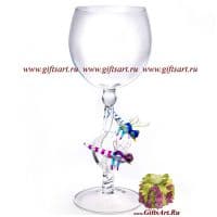 Бокал фигурный Две стрекозы. Высота 20 см. Ручная работа США