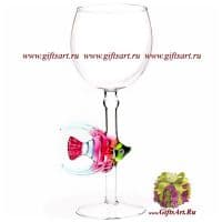 Бокал фигурный Морская рыбка. Высота 20 см. Ручная работа США