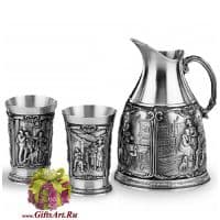 Набор для вина из олова 3 предмета. Серия Летний вечер. Оловянная посуда Artina Австрия