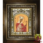 Икона освященная &quot;Ирина великомученица&quot;, 14x18 см, в деревянном киоте 20x24 см, 20x24 см