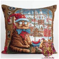 Наволочка гобеленовая новогодняя. Корпоратив новогодний. Размер 50х50 см.