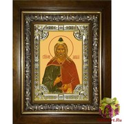 Икона освященная &quot;Филарет Милостивый праведный&quot;, 18x24 см, со стразами, в деревянном киоте 24x30 см, 24x30 см