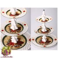 Горка для сладостей и фруктов. Фарфор. &quot;Новогодняя коллекция&quot; 34 см Подарочная упаковка