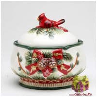 Сахарница варенница Рождественская &quot;Новогодняя коллекция&quot;. Ручная работа.