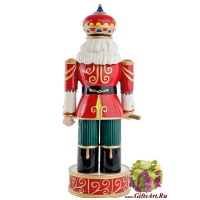 Щелкунчик в красном мундире с дудочкой. Керамика. Высота 35 см. Ручная работа. - вид 1 миниатюра