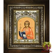 Икона освященная &quot;Василисса Никомидийская мученица&quot;, посеребрение 925, в киоте 20x24 см, купить по низкой цене, 20x24 см