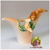 Заварочный чайник фарфоровый подарочный Прайд - львиная семья