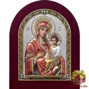 Икона освященная &quot;Божьей Матери Скоропослушница&quot;, дерево, посеребрение 925, 16.5x20 см