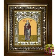 Икона освященная &quot;Иоанн Рыльский преподобный (Иван)&quot;, 14x18 см, в деревянном киоте 20x24 см, 20x24 см