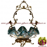 Ваза конфетница. Фарфор и бронза. Коллекция Идеальный мир. Ручная работа. Высота 34 см