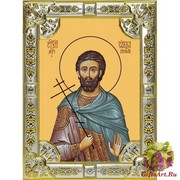 Икона освященная &quot;Савва Готфский Муссовский (Валахийский),мученик&quot;, 18x24 см со стразами, 18x24 см