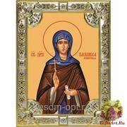 Икона освященная &quot;Василисса Египетская преподобномученица&quot;, посеребрение 925, 18x24 см со стразами, купить по низкой цене, 18x24 см