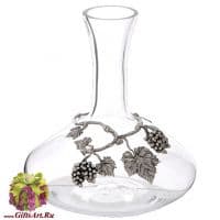 Декантер из стекла и олова Виноградная лоза Серия Классика. Высота 25 см. Португалия