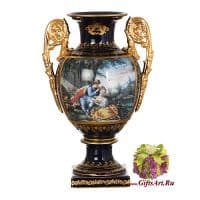 Ваза в дворцовом императорском антикварном стиле &quot;Свидание&quot;. Высота 44 см Фарфор золочение. Ручная работа.