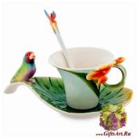Кофейная пара Парадайз. Фарфор. Ручная работа. 110 мл. Подарочная упаковка.