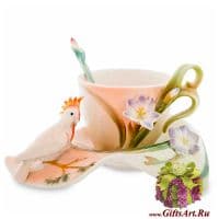 Кофейная пара Тропический рай. Фарфор. Ручная работа. 110 мл. Подарочная упаковка.