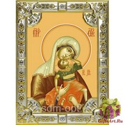 Икона освященная &quot;Взыграние младенца ,икона Божией Матери&quot;, 18x24 см, со стразами
