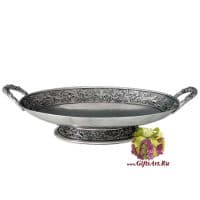 Ваза фруктовница из олова Флора Серия Ренессанс. Длина 41 см. Португалия