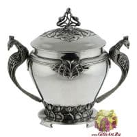 Ваза с крышкой Павлины из олова Серия Арт Нуво. Высота 22 см. Португалия