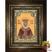 Икона освященная &quot;Александра Романова&quot;, 18x24 см, со стразами, в деревянном киоте 24x30 см, 24x30 см