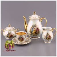Кофейный сервиз &quot;Мадонна&quot; на 6 персон 15 предметов. Фарфор. Чехия